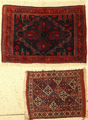 (2 Lots) 1xAfshar 1xKordi, Persien, um 1900, Wolle auf Wolle, EHZ: 2-3