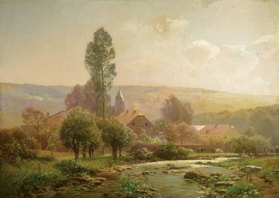 Heinrich Böhmer, 1952-1930, Düsseldorfer Landschaftsmaler, Studium an der Düsseldorfer Kunstakademie, Meisterschüler von Eugen Dücker, bekannt ...