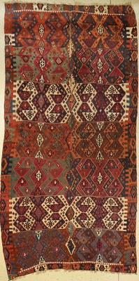 Reyhanli Kelim antik, Türkei, 19.Jhd., Wolle auf Wolle, ca. 330 x 160 cm, EHZ: 4