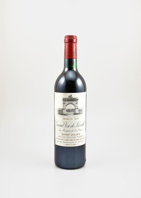 1 Flasche 1979 Chateau Leoville-Las Cases, Saint-Julien, ca. 75 cl, Füllstand: ca. into neck, Etikett l. beschmutzt, unverkostet, Provenienz: Aus ...