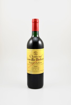 1 Flasche 1986 Chateau Leoville Poyferre, Saint-Julien, ca. 75 cl, 12,5 % Vol., Füllstand: ca. top shoulder, Etikett l. beschmutzt, unverkostet, ...