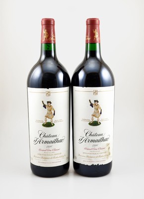 2 Magnumflaschen 1996 Chateau d'Armailhac, Pauillac, Grand Cru Classe, je ca. 150 cl, 12,5 % Vol., Füllstände: je into neck, Etiketten z.T. ...