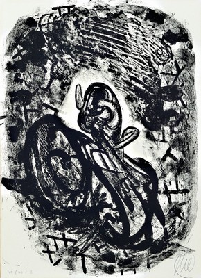 Markus Lüpertz, geb. 1941, Lithographie von 1988, hrsg. anlässlich der Ausstellung Kunsthalle Kiel 1988 (Katalog anbei), handsigniert, num. ...