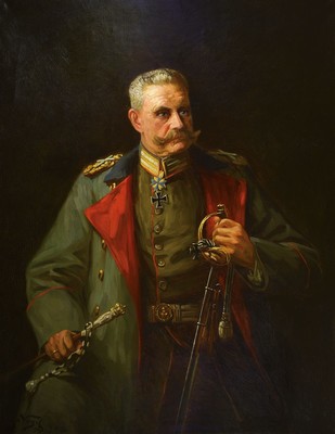 Hugo Vogel, 1855 Magdeburg-1934 Berlin, Porträt des Generalfeldmarschall Paul von Hindenburg; Öl/Lwd, rechts unten signiert und dat. 1917, ca. ...