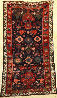 Alpan Kuba antik, Ostkaukasus, 19.Jhd., Wolle geknüpft auf Wolle, ca. 200 x 122 cm, EHZ: (Alters und Gebrauchsspuren, etwas verzogen), absolutes ...