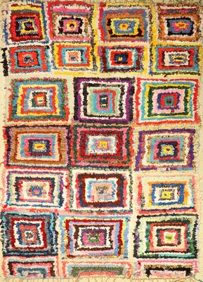 Marokko alt, um 1970, Stoff geknüpft auf Baumwolle, ca. 240 x 168 cm, EHZ: 2. Dekorativ