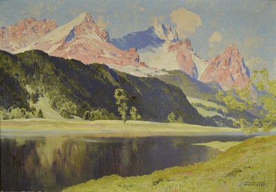 Hans Maurus, 1901-1942 München, Landschaft bei Starnberg, Öl/Lwd, eine rest. Stelle, rechts unten signiert und bez. Starnberg, rückseitig bez.: ...