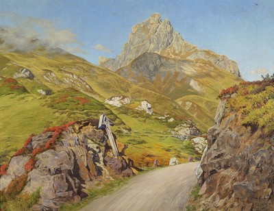 Curt Liebich, 1868 Wesel-1937 Gutach, Landschaft bei Zürs am Arlberg, Öl/Lwd, rest., doubl., rechts unten signiert und dat. 1925 und bez.: Zürs, ...
