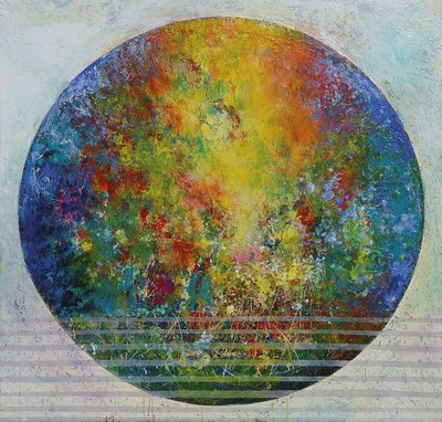 Doris Zeidlewitz, geb. 1959, Studium am Städel in Frankfurt und an der Hochschule für Gestaltung Offenbach, hier: The Earth Song, Mischtechnik auf ...