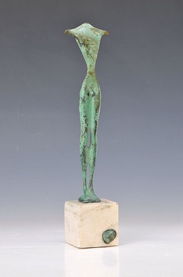 Lazlo Taubert, geb. 1966, Bronzeskulptur, Männertorso, auf Marmorsockel, mit Fingerabdruck signiert, Unikat von 1994/95, Gießer Janos Meszlenye, ...