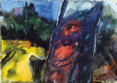 Klaus Fußmann, geb. 1938 Velbert, Aquarell auf dickem Karton, monogrammiert und dat. (19)83, ca. 29 x 40 cm, unter Glas, Rahmen: 54 x 66.5 cm