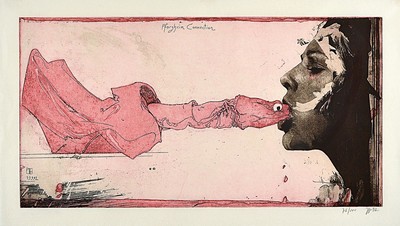 Horst Janssen, 1929-1995, Farbradierung von drei Platten, handsigniert und num. 76/100, datiert 1992, WVZ Horst Janssen, Farbradierung, St. Gertrude ...