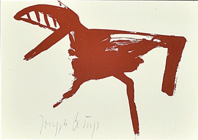 Joseph Beuys, 1921 - 1986, Multiple, handsigniert, "Zeichen aus dem Braunraum I" 1984, ca. 10.5 x 14.5 cm, unter Glas, Rahmen: 25 x 31 cm, ...