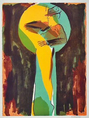 Allen Jones, geb. 1937, Offsetlitho, handsigniert, nur wenige signierte Exemplare, Galerie Kammer, Hamburg 1983, 2012, 88 x 63 cm, Rahmen 107 x 77 cm
