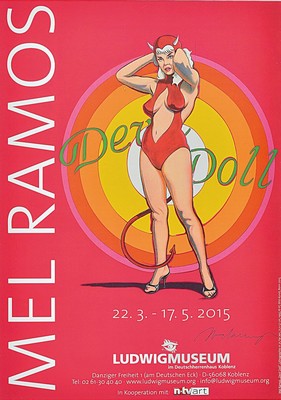 Mel Ramos, 1935-2018, Offset, handsigniert, Devil Doll, Ludwig Museum, 2015, ca. 42 x 29.5 cm, unter Glas Rahmen, 52 x 42 cm