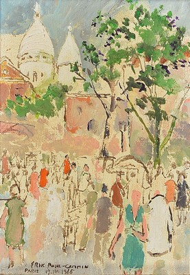 Erik Pohl-Cammin, geb. 1911 Stettin, Ansicht aus Paris, Öl/Holz, signiert und dat. Paris 19.IV. 1985, ca. 15x10cm, R. ca. 37x32cm