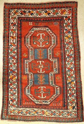 Kazak antik, Kaukasus, um 1900, Wolle auf Wolle, ca. 195 x 128 cm, EHZ: 2-3