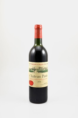 1 Flasche 1978 Chateau Pavie, Saint Emilion, 1er Grand Cru Classe, ca. 75 cl, Füllstand: top shoulder, guter Erhaltungszustand, unverkostet, ...