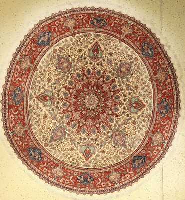 Täbriz fein, China, ca. 30 Jahre, Korkwollemit und auf Seide, ca. 206 cm, EHZ: 2