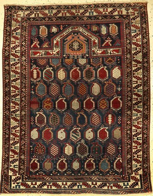 Feiner Marasali Gebetsteppich antik, Kaukasus, 19.Jhd., Wolle auf Wolle, ca. 138 x 107 cm, EHZ: 5.