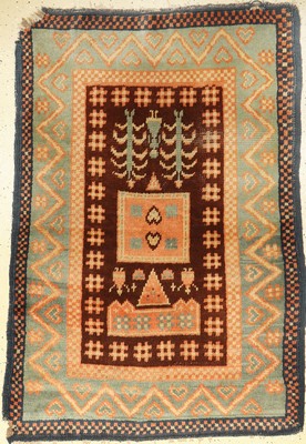Rya alt, Schweden, um 1920, Wolle auf Wolle, ca. 140 x 96 cm, selten, EHZ: 3-4, beschädigte Ecken
