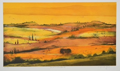 Gerhard Hoffmann, geb. 1960, Konvolut aus 10 Werken, 9 Radierungen und 1 Lithografie, je sign., unterschiedlich Groß, Flecken und knicken zusehen