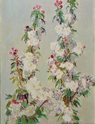 Karl Graf, 1907-1986 Speyer, Blühende Apfelzweige, Öl/Lwd, signiert, ca. 60x45cm, R. ca. 63x48cm