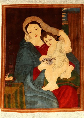 Feiner Täbriz alt, Persien, um 1950, Korkwolle, ca. 100 x 77 cm, Rarität, EHZ: 2-3