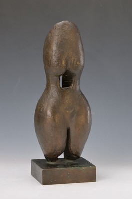 Unbekannter zeitgenössischer Künstler, Bronzeskulptur, stilisierter Frauentorso, unsigniert, H. ca. 34cm