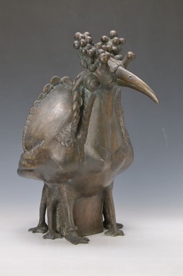 Gernot Rumpf, geb. 1941 Kaiserslautern, Traubentritsche, große Bronzeskulptur, signiert, num. 18/25, H. ca. 45cm