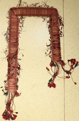Turkmenisches Zeltband alt, Ersari, Amu-Darja, um 1930, Wolle auf Wolle, ca. 230 x16 cm, vollständig, selten, sehr feine Arbeit,EHZ: 2