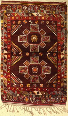 Zentralanatolischer Teppich, alt, Türkei, um 1940, Wolle auf Wolle, ca. 190 x 130 cm, EHZ: 2-3