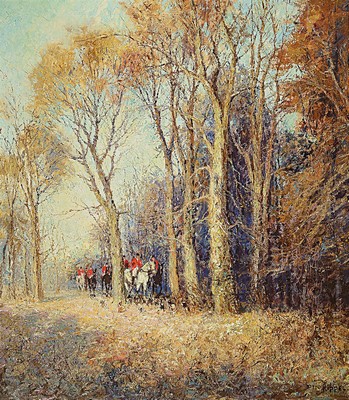 Otto Pippel, 1878 Lodz-1960 Planegg, Herbst im Deutschen Walde, so rückseitig betitelt, Öl/Lwd, rechts unten signiert, ca. 80x60cm, R. ca. 96x76cm