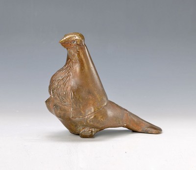 Gernot Rumpf, geb. 1941, Elwetrischtenvogel, Bronzefigur, monogrammiert, ca. 17 x 20 cm