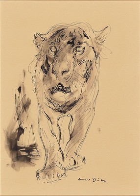 Otto Dill, 1884 Neustadt - 1957, Bad Dürkheim , aquarellierte Tuschzeichnung, re. unten signiert, ca. 35 x 25 cm, Rahmen