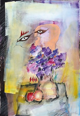 Bernd Kastenholz, geb. 1949 Speyer, Ohne Titel, Gouache auf Papier, rechts unten signiert und dat. 1996, ca. 79x54cm, PP, u.Gl.; R. ca. 105x75cm
