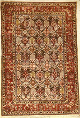 Seiden Ghom alt, Persien, um 1950, reine Naturseide, ca. 207 x 138 cm, selten, hochwertig, EHZ: 2-3