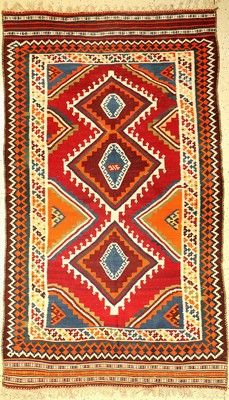Gaschgai Kelim alt, Persien, um 1940, Wolleauf Wolle, ca. 246 x 145 cm, EHZ: 2