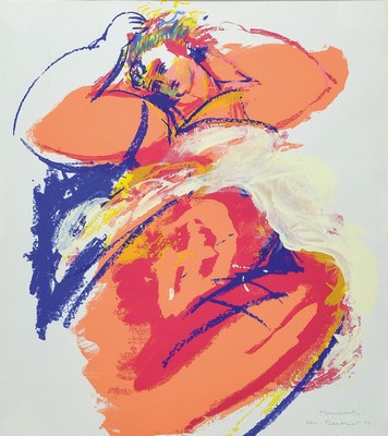 Christiane Maether, geb. 1941, "Hambach", übermalte Farbserigraphie, betitelt, signiert und dat. 94, num. 42/100, ca. 64x49cm, PP, u.l., ...