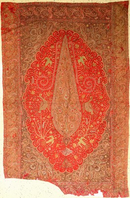 Kerman Stickerei (Fragment), Persien, um 1900, Wolle, ca. 191 x 125 cm