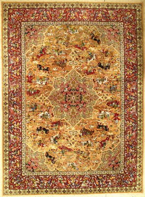 Tetex alt (Safavid Design), Deutschland, um1930, Wolle auf Baumwolle, ca. 337 x 250 cm, schöne Farben, hochwertig, EHZ: 2-3.