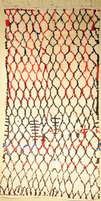 Marokko alt, um 1970, Wolle auf Baumwolle, ca. 330 x 170 cm, dekorativ, EHZ: 2