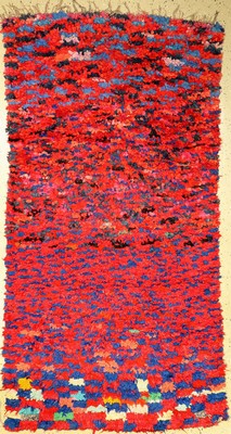 Marokko alt, um 1970, Stoff auf Baumwolle, ca. 236 x 124 cm, dekorativ, EHZ: 2