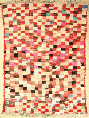 Marokko alt, um 1970, Stoff auf Baumwolle, ca. 216 x 170 cm, dekorativ, EHZ: 2