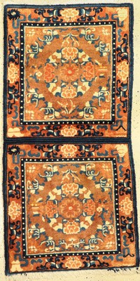 Ning-Hsia antik Sitzmatte, China, um 1890, Wolle auf Baumwolle, ca. 135 x 70 cm, EHZ: 2-3