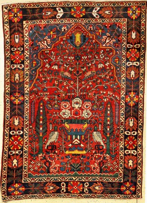 Bachtiar alt, Persien, ca. 60 Jahre, Wolle auf Baumwolle, ca. 205 x 147 cm, gute Naturfarben, dekorativ, EHZ: 2