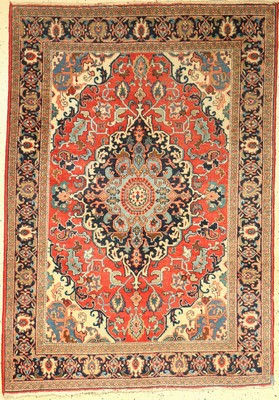 Täbriz alt, Persien, ca. 70 Jahre, Wolle auf Baumwolle, ca. 200 x 140 cm, EHZ: 3-4