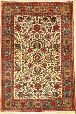 Feiner Ghom Kork alt, Persien, ca. 50 Jahre, Korkwolle, ca. 204 x 136 cm, EHZ: 2-3