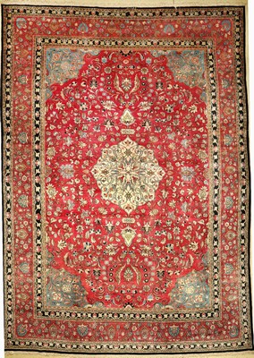 Seltener Semnan antik (Sig.), Persien, um 1900, Wolle auf Baumwolle, ca. 490 x 345 cm, dekorativ, EHZ: 2-3
