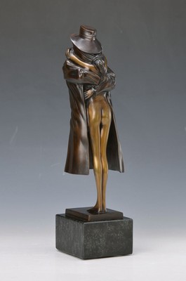 Bruno Bruni, geb. 1935 Gradara, Bronzeskulptur, "Amanti", patiniert, signiert und num. 187/650, Ara-Kunst Gießerstempel, H. ca. 40 cm ...